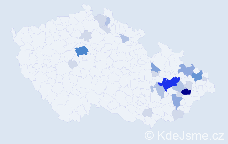 Příjmení: 'Pastrnková', počet výskytů 82 v celé ČR