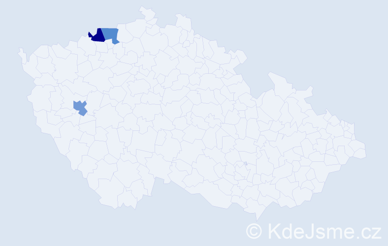 Příjmení: 'Bidaš', počet výskytů 6 v celé ČR