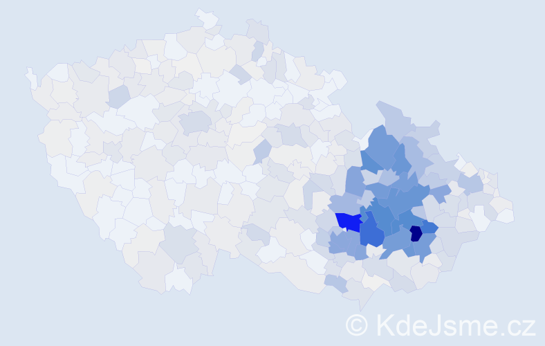 Příjmení: 'Doležel', počet výskytů 2271 v celé ČR