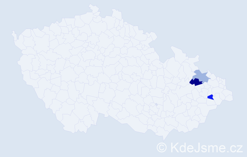 Příjmení: 'Molčáková', počet výskytů 3 v celé ČR