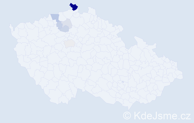 Příjmení: 'Diessnerová', počet výskytů 24 v celé ČR