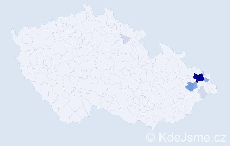Příjmení: 'Kita', počet výskytů 31 v celé ČR