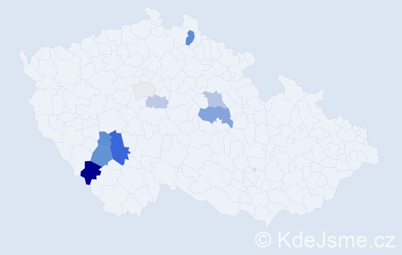 Příjmení: 'Kornoušková', počet výskytů 24 v celé ČR