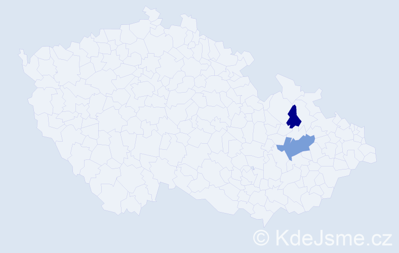 Příjmení: 'Havrilčák', počet výskytů 3 v celé ČR