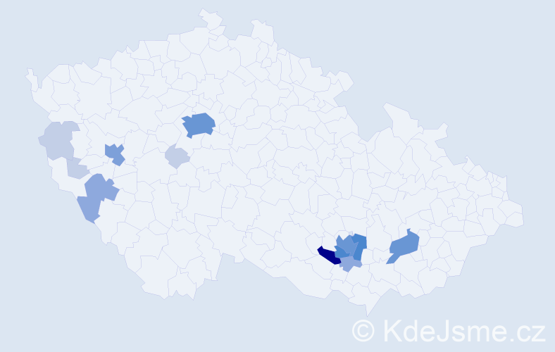 Příjmení: 'Talafant', počet výskytů 38 v celé ČR