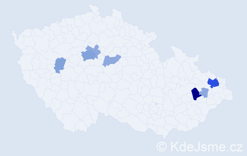 Příjmení: 'Vyková', počet výskytů 20 v celé ČR