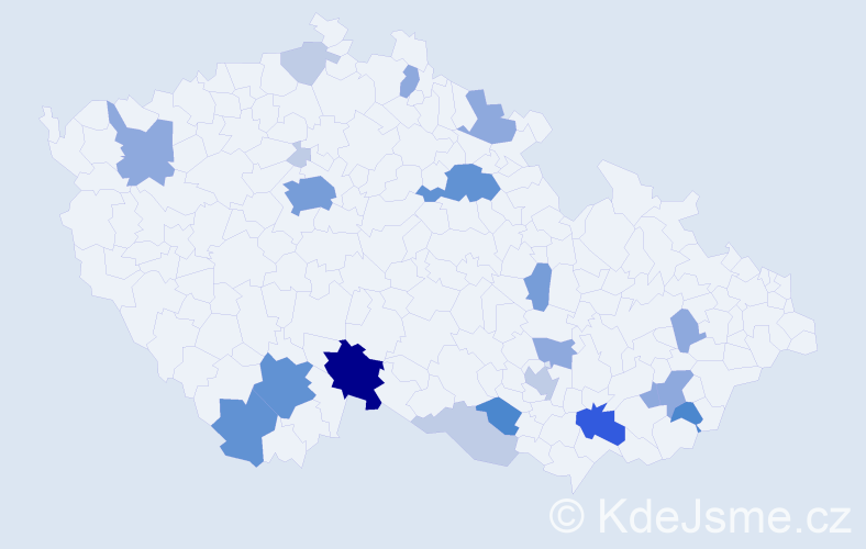 Příjmení: 'Meisl', počet výskytů 62 v celé ČR