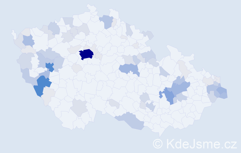 Příjmení: 'Kubalík', počet výskytů 284 v celé ČR