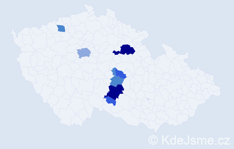 Příjmení: 'Freibauer', počet výskytů 21 v celé ČR