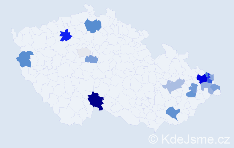 Příjmení: 'Bugaj', počet výskytů 35 v celé ČR