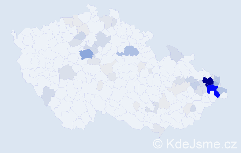 Příjmení: 'Adamus', počet výskytů 261 v celé ČR