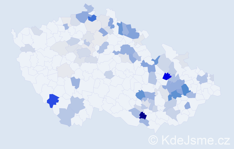 Příjmení: 'Mánek', počet výskytů 296 v celé ČR