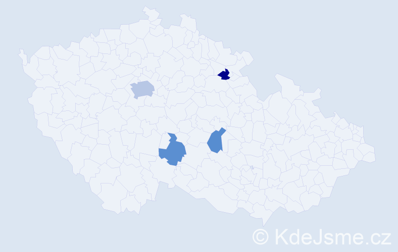 Příjmení: 'Vospilová', počet výskytů 7 v celé ČR