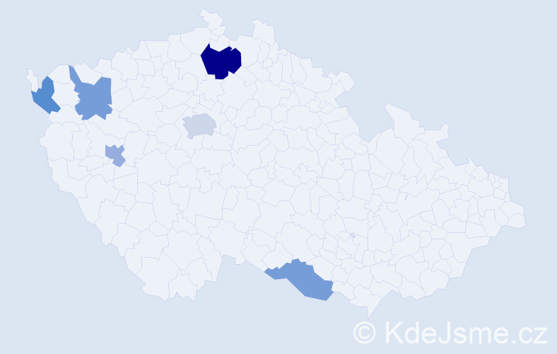 Příjmení: 'Nussbaumer', počet výskytů 9 v celé ČR