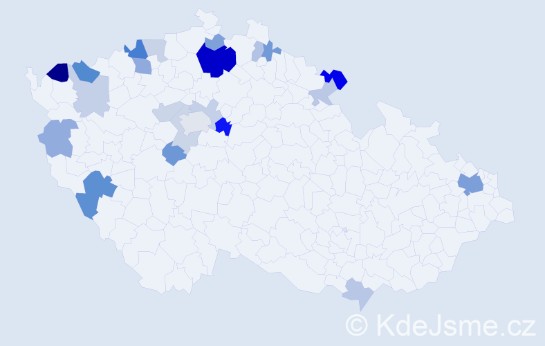 Příjmení: 'Legeza', počet výskytů 48 v celé ČR