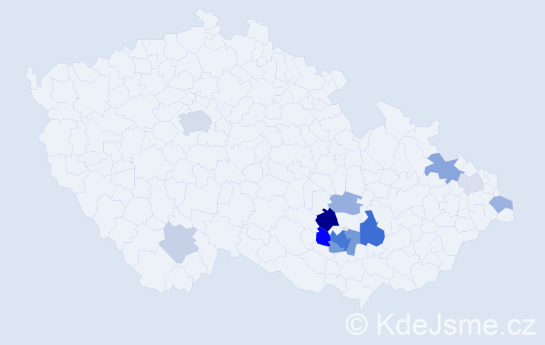 Příjmení: 'Koumal', počet výskytů 33 v celé ČR