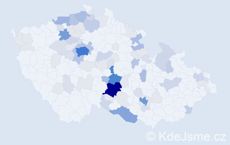 Příjmení: 'Komůrka', počet výskytů 272 v celé ČR