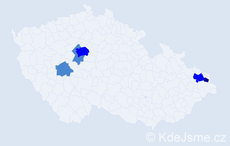 Příjmení: 'Gaska', počet výskytů 9 v celé ČR