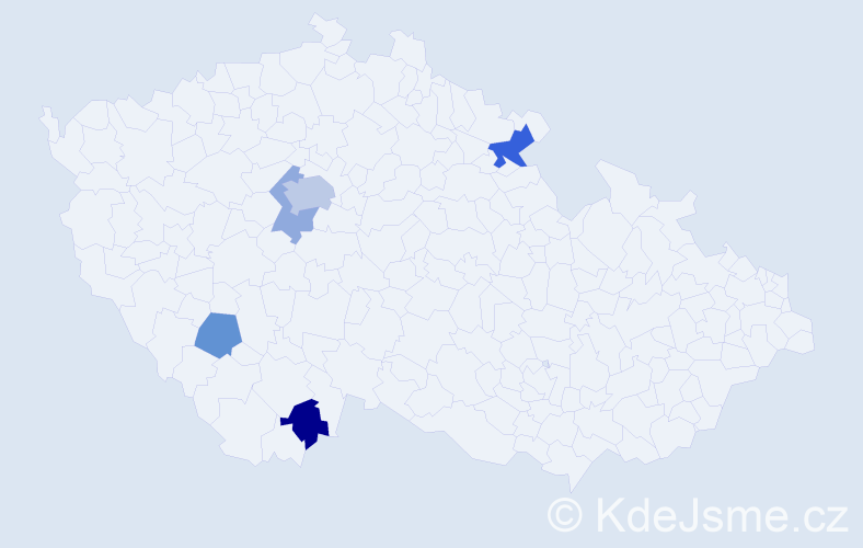 Příjmení: 'Kebhartová', počet výskytů 9 v celé ČR