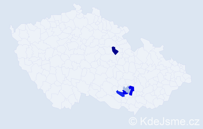 Příjmení: 'Pinčiar', počet výskytů 7 v celé ČR