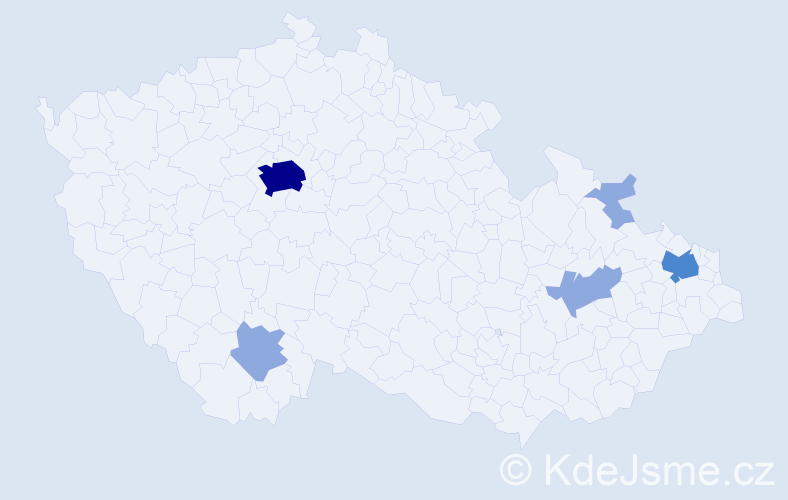 Příjmení: 'Vitošková', počet výskytů 10 v celé ČR