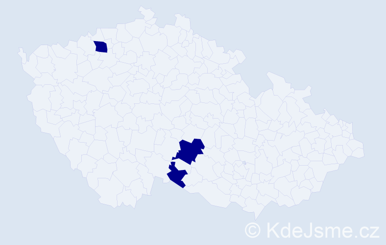 Příjmení: 'Hilenková', počet výskytů 6 v celé ČR