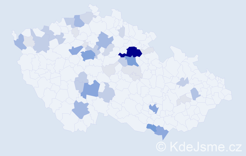 Příjmení: 'Pechánek', počet výskytů 153 v celé ČR