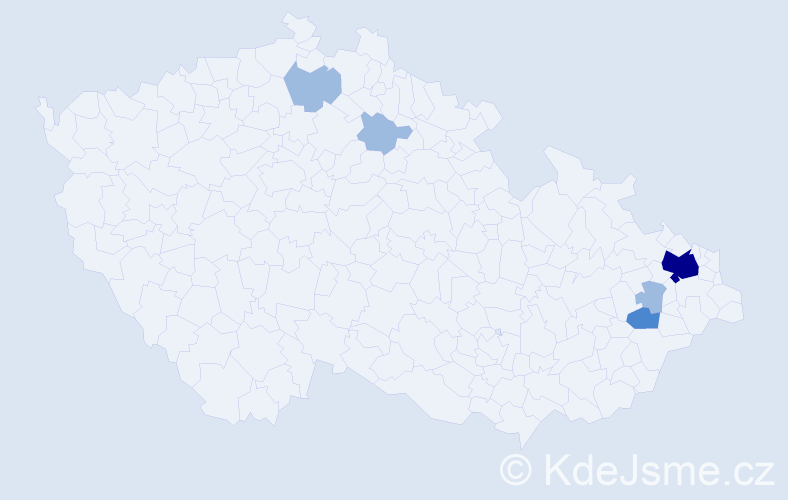 Příjmení: 'Baculová', počet výskytů 9 v celé ČR