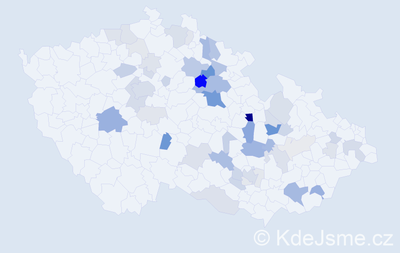 Příjmení: 'Deml', počet výskytů 159 v celé ČR