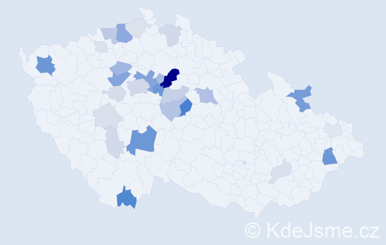 Příjmení: 'Jouza', počet výskytů 104 v celé ČR