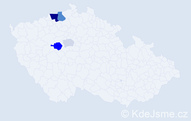 Příjmení: 'Rubinsteinová', počet výskytů 5 v celé ČR