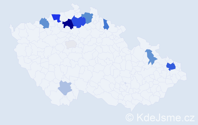 Příjmení: 'Hisemová', počet výskytů 28 v celé ČR