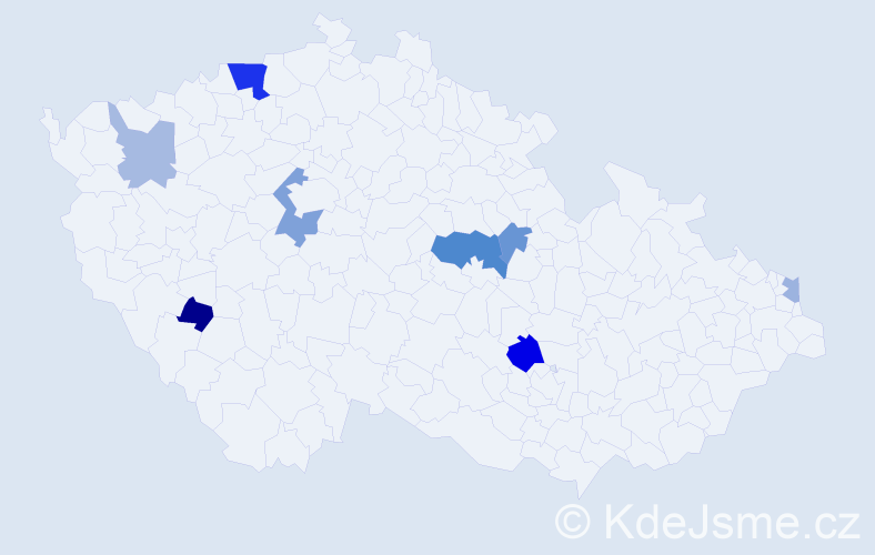 Příjmení: 'Ivanisková', počet výskytů 16 v celé ČR