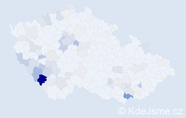 Příjmení: 'Kraml', počet výskytů 245 v celé ČR