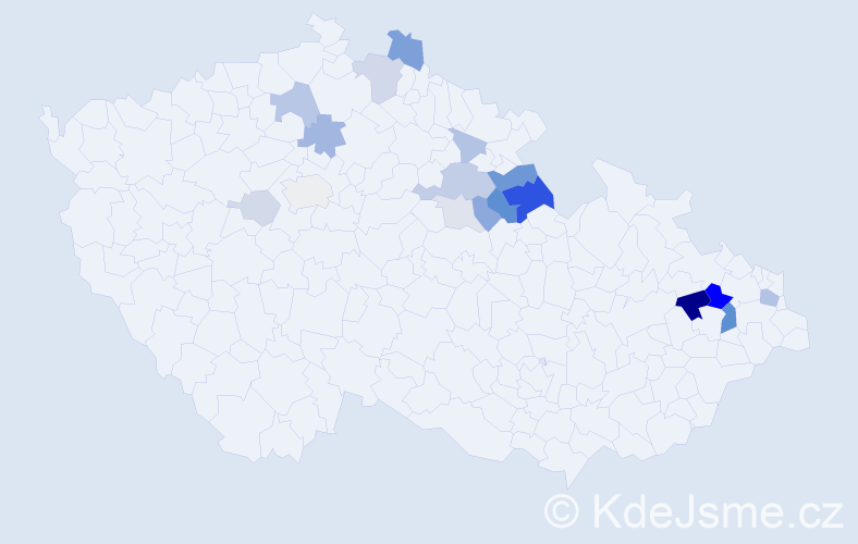 Příjmení: 'Podstavková', počet výskytů 46 v celé ČR
