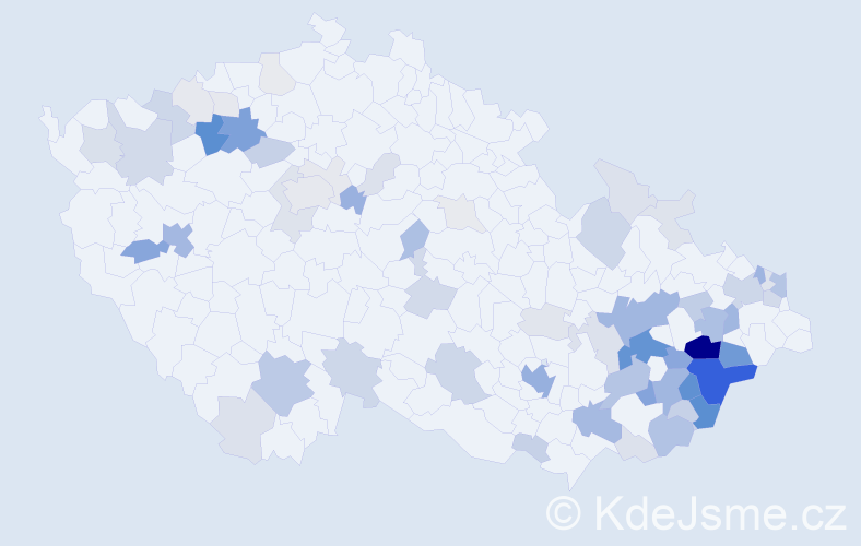 Příjmení: 'Maliňáková', počet výskytů 262 v celé ČR