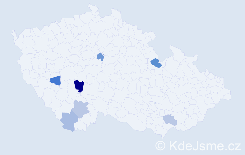 Příjmení: 'Nyiriová', počet výskytů 11 v celé ČR