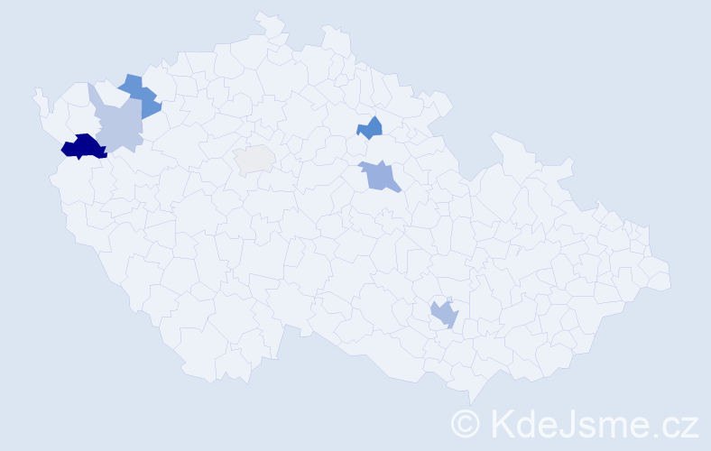 Příjmení: 'Pacinda', počet výskytů 14 v celé ČR