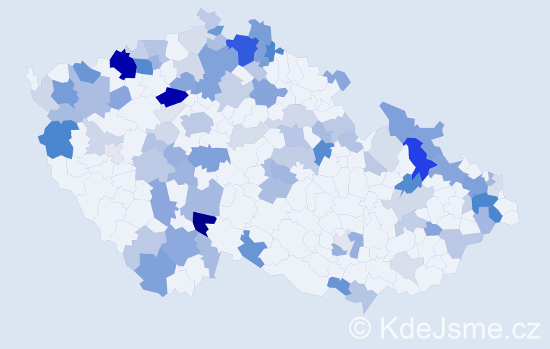 Příjmení: 'Virágová', počet výskytů 262 v celé ČR