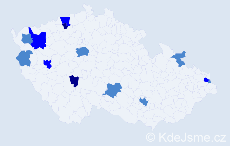 Příjmení: 'Lendl', počet výskytů 21 v celé ČR