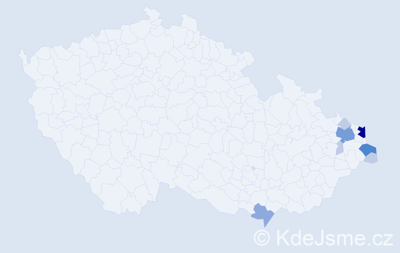 Příjmení: 'Krawczyková', počet výskytů 23 v celé ČR