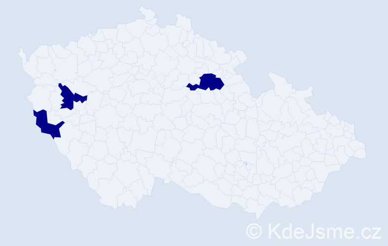 Příjmení: 'Bitenglová', počet výskytů 3 v celé ČR