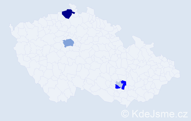 Příjmení: 'Čislák', počet výskytů 13 v celé ČR