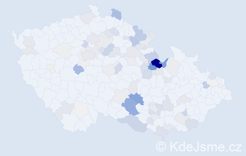 Příjmení: 'Mikyska', počet výskytů 326 v celé ČR