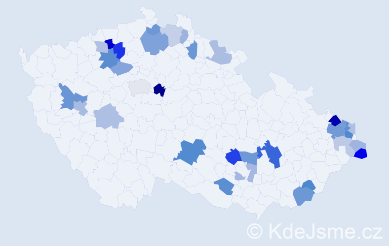 Příjmení: 'Golisová', počet výskytů 65 v celé ČR