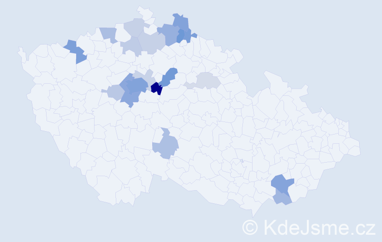 Příjmení: 'Šercl', počet výskytů 58 v celé ČR