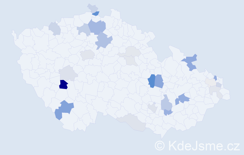 Příjmení: 'Čelko', počet výskytů 63 v celé ČR