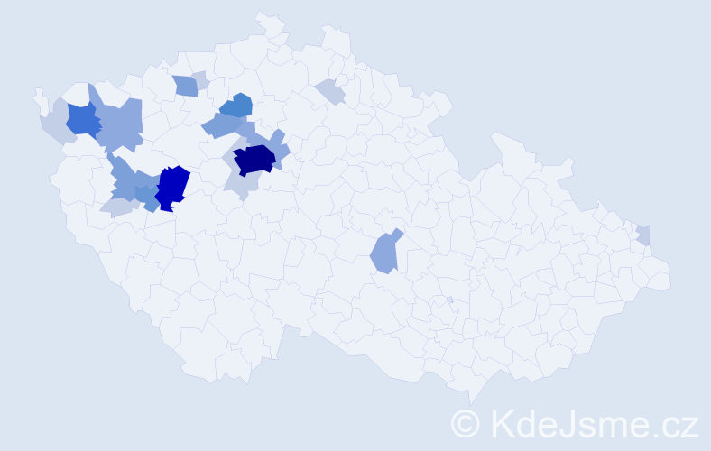 Příjmení: 'Krhounek', počet výskytů 59 v celé ČR