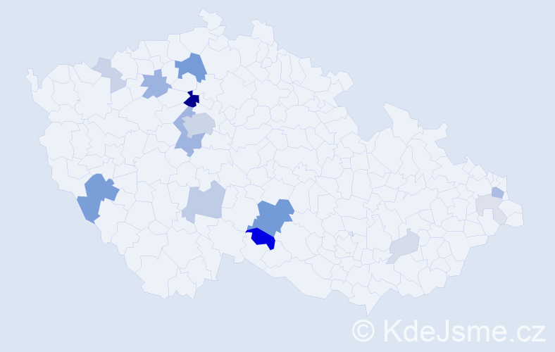 Příjmení: 'Bukvaj', počet výskytů 55 v celé ČR