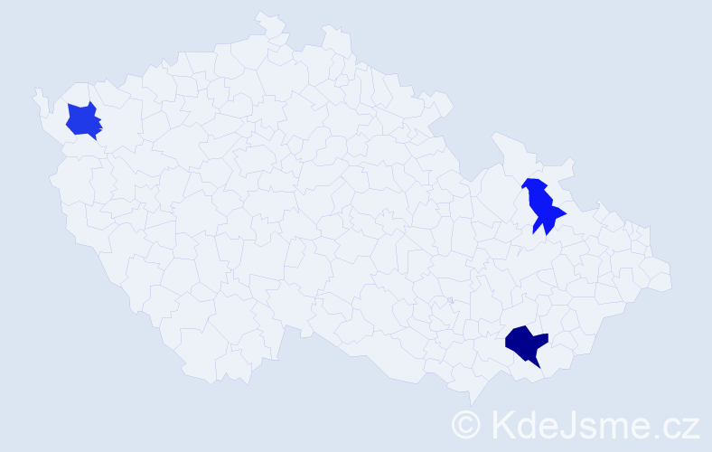 Příjmení: 'Krejč', počet výskytů 16 v celé ČR